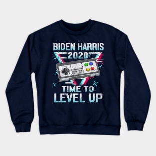 Retro Time To Level Up Joe Biden Kamala Harris 2020 Crewneck Sweatshirt